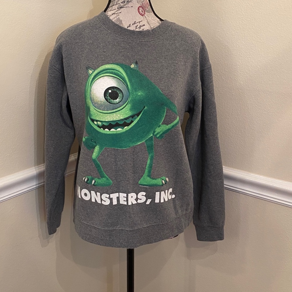 Disney Monsters Inc Mike Wazowski Sweatshirt Graphic Cozy Pullover - Picture 2 of 8
